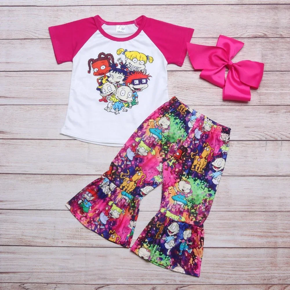Boutique Rugrats Girls Bell Bottoms Outfit Set